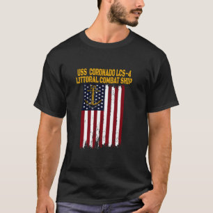 USS Coronado LCS 4 Littoral Combat Frakt Veterans  T Shirt