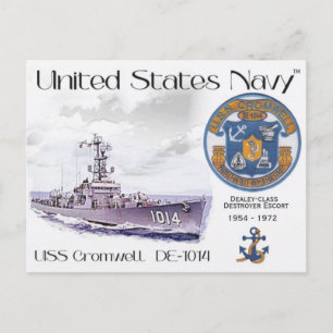 USS CROMWELL DE-1014 FÖRSTÖRARE ESCORT - POSTCARD VYKORT