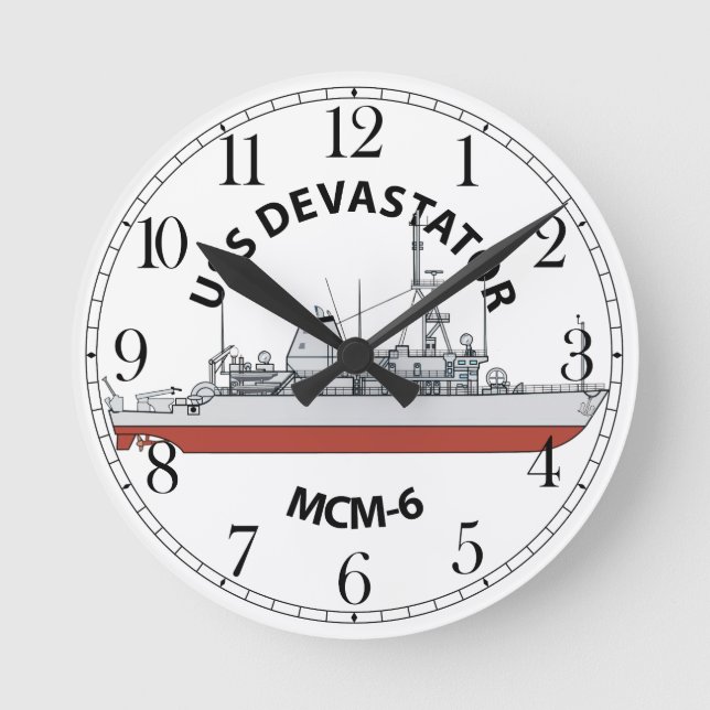 USS Devastator MCM-6 Rund Klocka (Framsida)