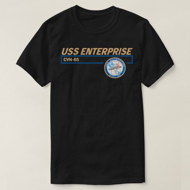 USS Enterprise CVN65 T Shirt (Design framsida)