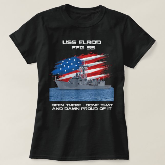 USS Enterprise CVN-65 Aircraft Carrier Veteran Fla T Shirt (Design framsida)