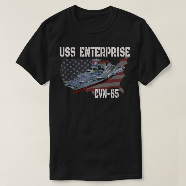 USS Enterprise CVN-65 Aircraft Veterans Da T Shirt (Design framsida)