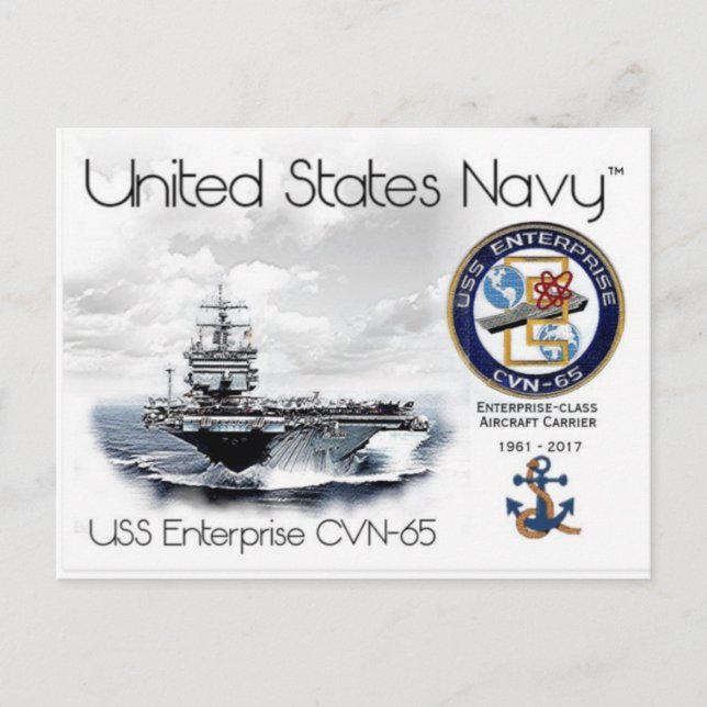 USS ENTERPRISE CVN-65 - POSTCARD VYKORT (Framsida)