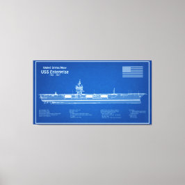 USS Enterprise - Frakt Blueprint Plans ABD Canvastryck