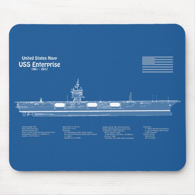 USS Enterprise - Frakt Blueprint Plans ABD Musmatta (Framsidan)