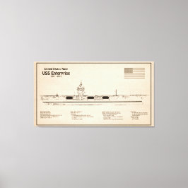 USS Enterprise - Frakt Blueprint Plans SD Canvastryck