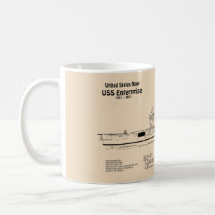 USS Enterprise - Frakt Blueprint Plans SD Kaffemugg