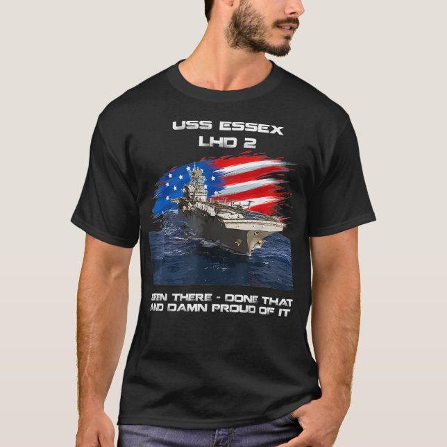 USS Essex LHD2 Amphibious Assault Frakt Veteran US T Shirt (Framsida)