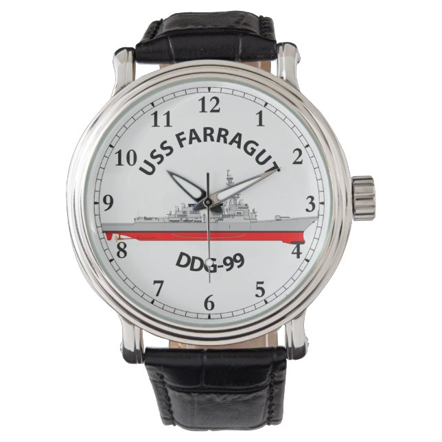 USS FARRAGUT - DDG-99 - ARLEIGH BURKE WATCH ARMBANDSUR (Framsida)
