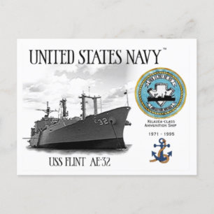 USS FLINT AE-32 AMMUNITION FRAKT - vykort