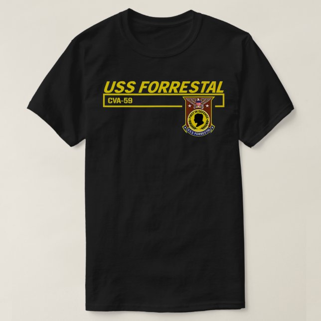 USS Forrestal CVA59 T Shirt (Design framsida)