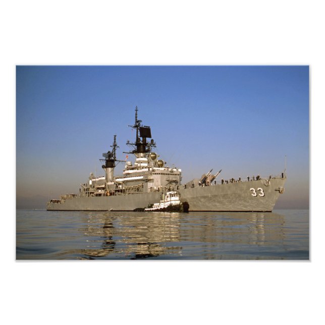 USS FOX CG-33 DLG-33 NAVY CRUISER GUIDED MISSILE FOTOTRYCK (Framsidan)