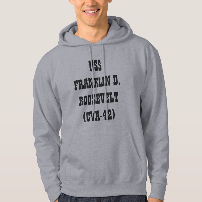 USS FRANKLIN D. ROOSEVELT (CVA-42) SWEATSHIRT MED LUVA (Framsida)