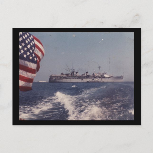 USS Fulton AS-11 Vykort (Framsida)