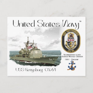USS GETTYSBURG CG-64 GUIDED MISSILE CRUISER VYKORT