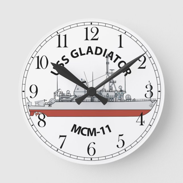 USS Gladiator MCM-11 Rund Klocka (Framsida)
