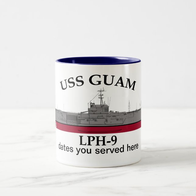 USS Guam, LPH-9, anpassade data serverat Två-Tonad Mugg (Center)