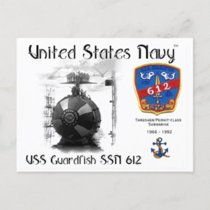USS GUARDFISH SSN-612 POSTCARD VYKORT