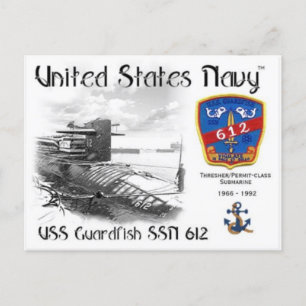 USS GUARDFISH SSN-612 POSTCARD z Vykort