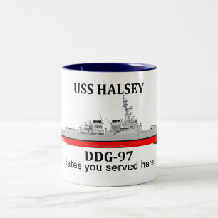 USS Halsey, DDG-97, anpassade data serverat Två-Tonad Mugg
