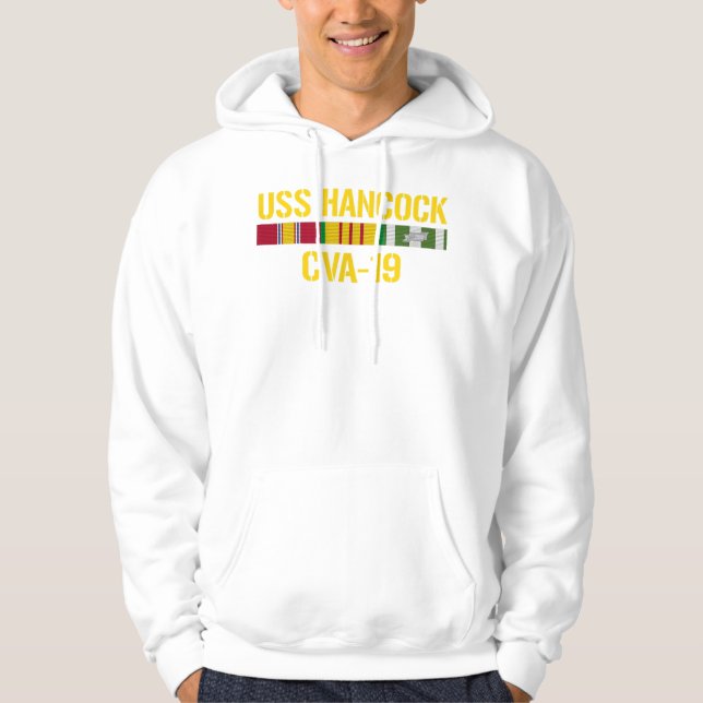 USS Hancock CVA19 Vietnam Veteran Hoodie (Framsida)