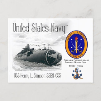 USS HENRY L. STIMSON SSBN-655 - POSTCARD VYKORT