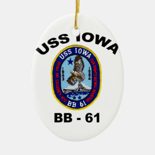 USS Iowa BB-61 Julgransprydnad Keramik