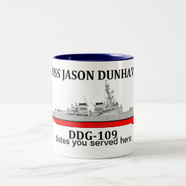 USS Jason Dunham, GD-109, anpassade data Två-Tonad Mugg