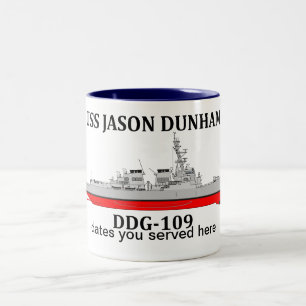 USS Jason Dunham, GD-109, anpassade data Två-Tonad Mugg