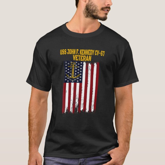USS John F. Kennedy CV-67 Aircraft Veteran T Shirt (Framsida)