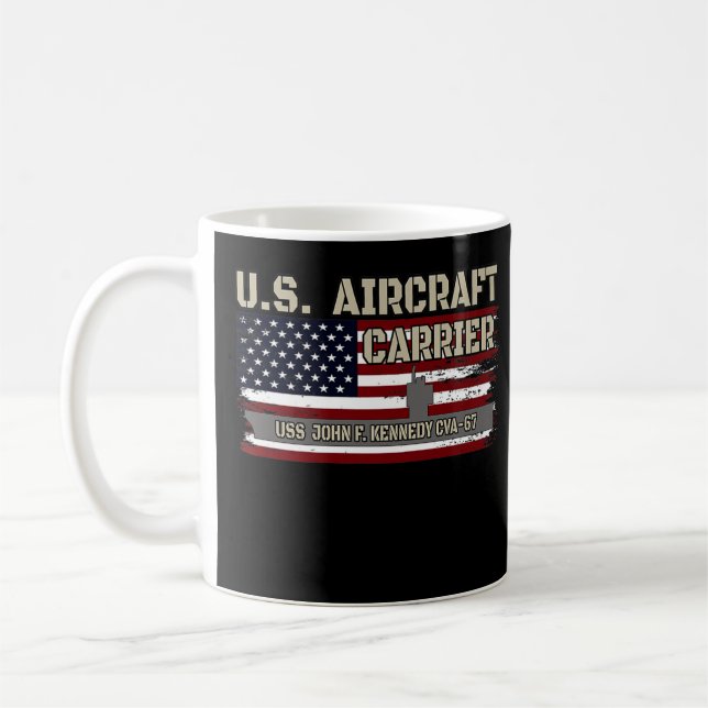 USS John F. Kennedy CVA-67 Aircraft Vetera Kaffemugg (Vänster)