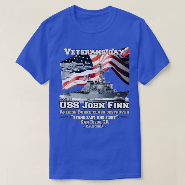 USS John Finn Arleigh Burkeclass förstörare T Shirt (Design framsida)