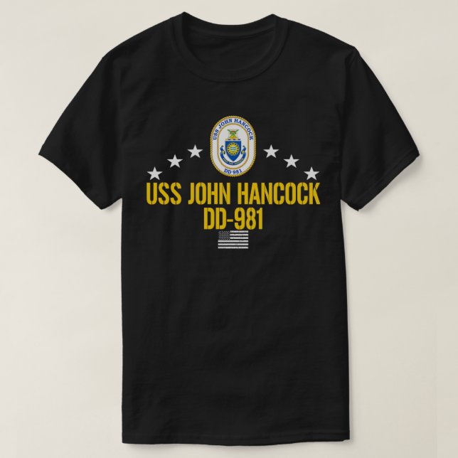 USS John Hancock DD981 Pullover T Shirt (Design framsida)