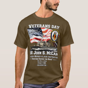 USS John S McCain Förstörare Veterans T Shirt