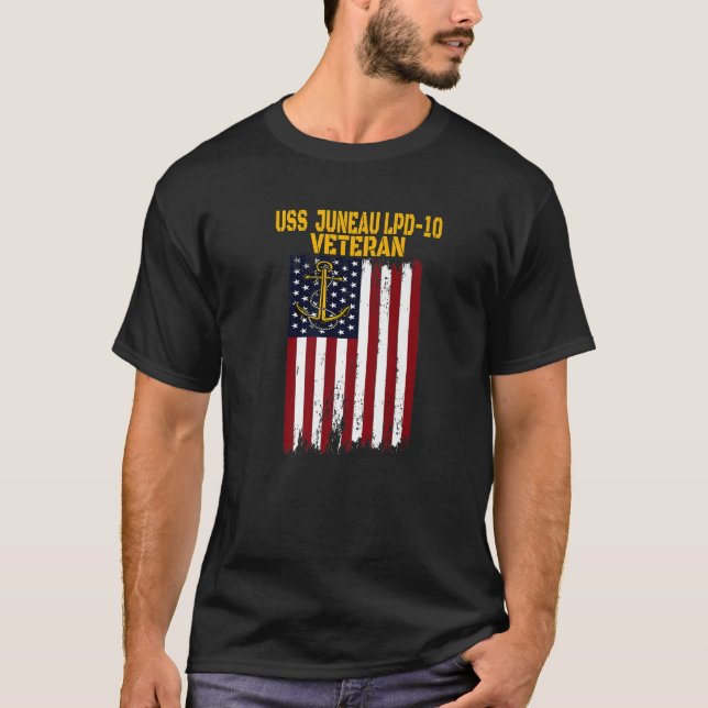 USS Juneau LPD-10 Amphibious Transport Docks Veter T Shirt (Framsida)