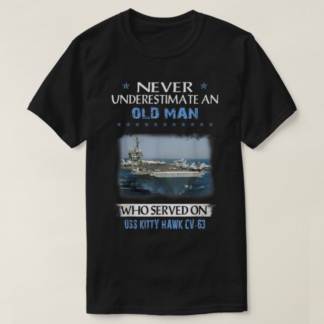USS Kattunge Hawk CV63 Battle Cat Aircaft Carrier  T Shirt (Design framsida)