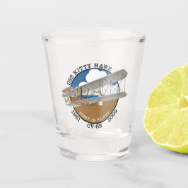 USS KATTUNGE HAWK CV-63 1961-2009 SHOT GLASS
