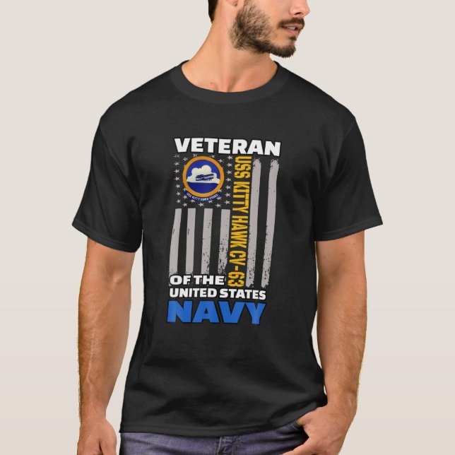 USS Kattunge Hawk CV-63 Luftfartsbärardag T Shirt (Framsida)