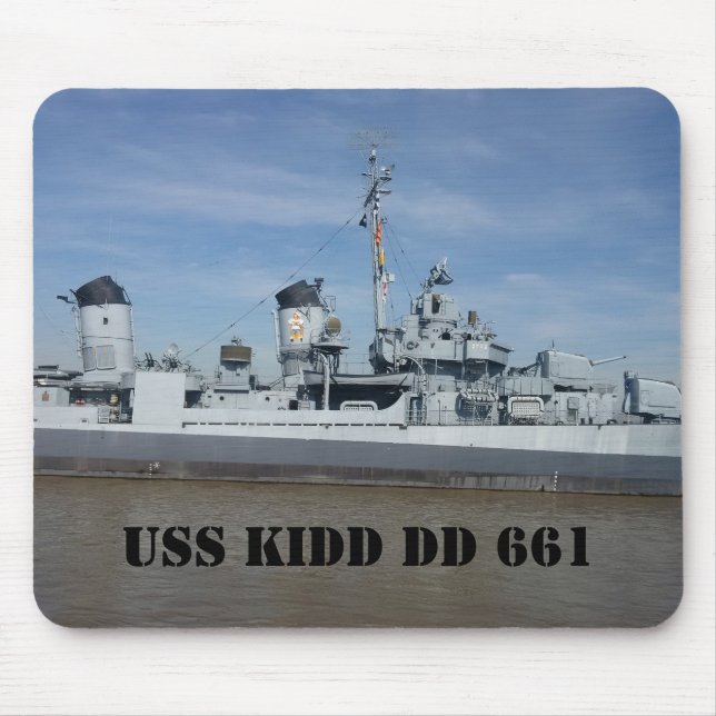 USS KIDD DD 661 Mousepad Musmatta (Framsidan)
