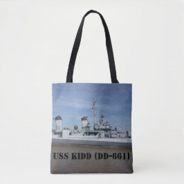 USS KIDD DD 661 Tote Bag Tygkasse