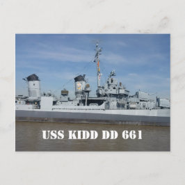 USS KIDD DD 661 vykort