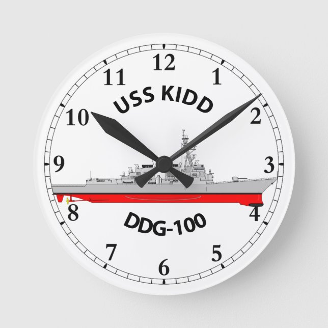 USS KIDD - DDG-100 - ARLEIGH BURKE RUND KLOCKA (Framsida)