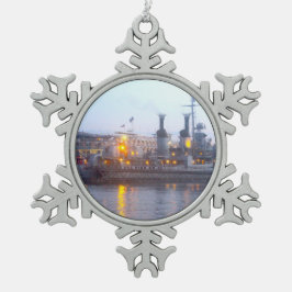USS KIDD SNÖFLINGA PEWTER JULGRANSPRYDNAD