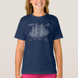 USS-konstitutionen - Frakt-blåkortsplaner ABD T Shirt