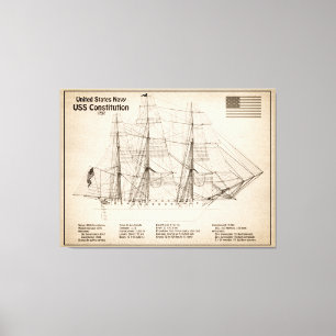 USS-konstitutionen - Frakt-plan SD Canvastryck