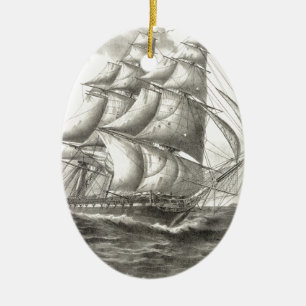 USS-konstitutionen Julgransprydnad Keramik