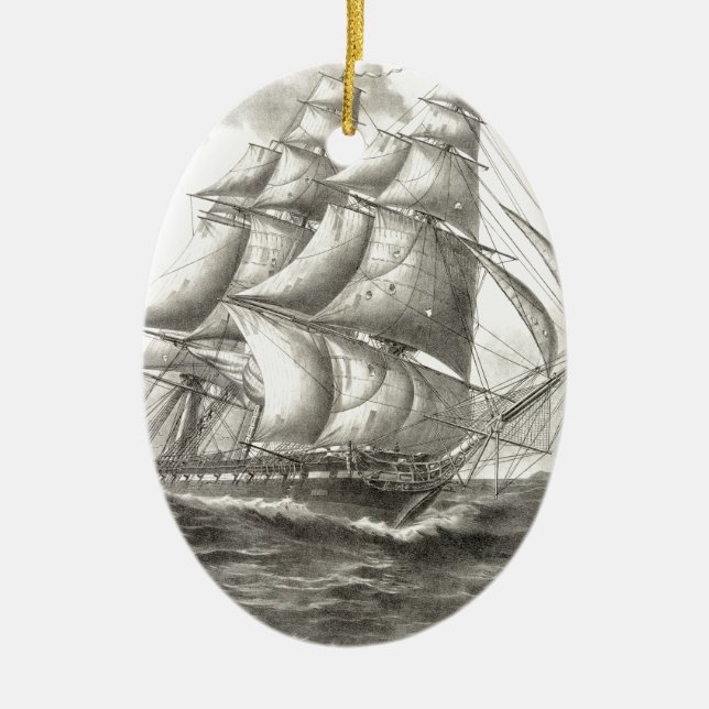 USS-konstitutionen Julgransprydnad Keramik (Framsidan)