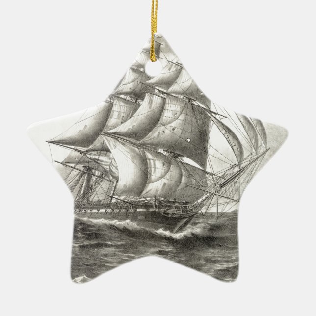 USS-konstitutionen Julgransprydnad Keramik (Framsidan)