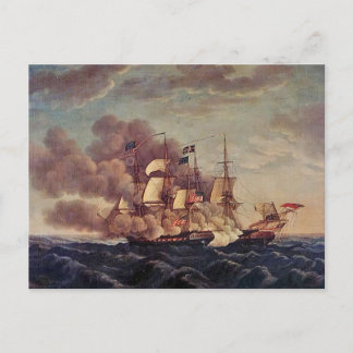 USS-konstitutionen kontra HMS Guerriere Vykort