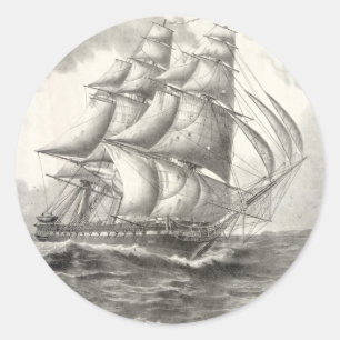 USS-konstitutionen Runt Klistermärke